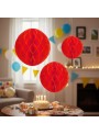 Enfeite Globo Colmeia Vermelho 3 Und Decoração Festa