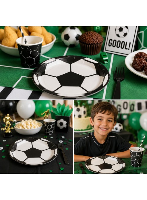 Pratos De Papel Descartáveis Bola De Futebol 18cm 10 Und
