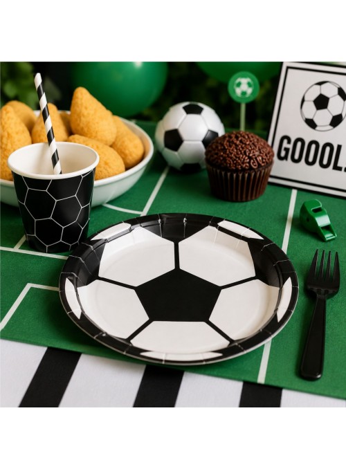 Pratos De Papel Descartáveis Bola De Futebol 18cm 10 Und