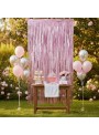 Cortina Metalizada Rosa Claro 1m x 2m Decoração de Festa Silver Festas