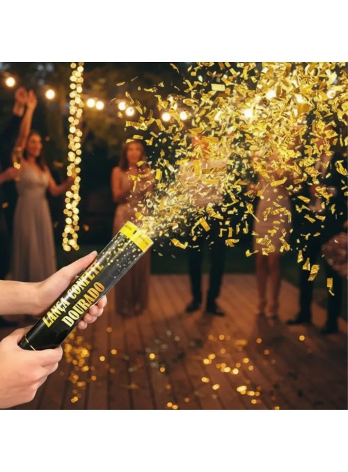 Lança Confete Metalizado Dourado