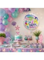 Balão Metalizado Happy Birthday Sereia 18 Pol 45cm Flutua Gás Hélio