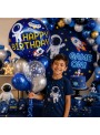Balão Metalizado Happy Birthday  Astronauta 16 Polegadas 43cm