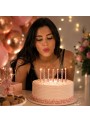 Velas de Bolo Aniversário Espiral Rosé Gold – 8 unidades
