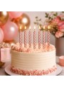 Velas de Bolo Aniversário Espiral Rosé Gold – 8 unidades