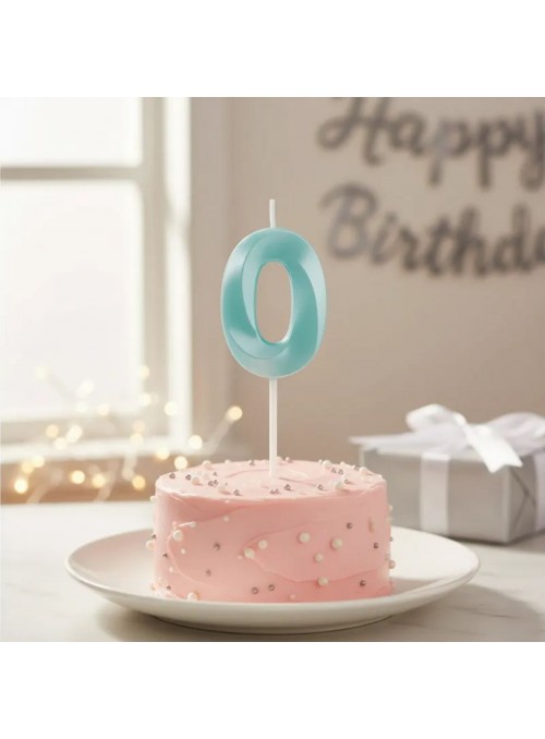 Vela de Aniversário Mini Design Número 0 Tiffany