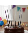 Vela de Aniversário Palito Gigante Metalizada Colorida 15cm Silver Festas 6 Unidades