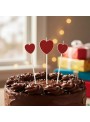 Vela de Aniversário 3 Corações Glitter Vermelho Silver Festas