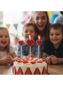 Vela de Aniversário 3 Corações Glitter Vermelho Silver Festas