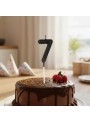 Vela De Aniversário Número 7 Glitter Preto 14,5cm Velas Aniversário