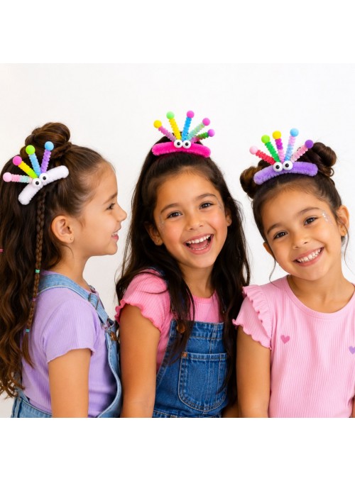 Presilha Divertida Cabelo Maluco Com Olhinhos Fantasia Festa