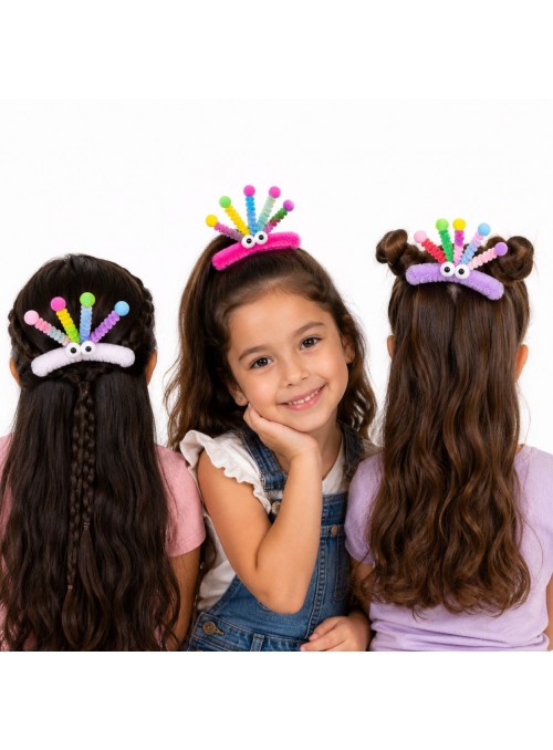 Presilha Divertida Cabelo Maluco Com Olhinhos Fantasia Festa