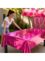 Toalha de Mesa Retangular Rosa Pink Metalizada 137cm x 183cm