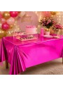 Toalha de Mesa Retangular Rosa Pink Metalizada 137cm x 183cm