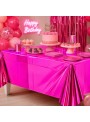 Toalha de Mesa Retangular Rosa Pink Metalizada 137cm x 183cm