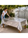 Toalha de Mesa Retangular Prata Metalizado 137cm x 183cm