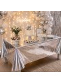 Toalha de Mesa Retangular Prata Metalizado 137cm x 183cm