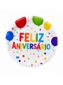 Prato E Copo De Papel Feliz Aniversário Balões 8 Und Cada