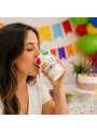 Prato E Copo De Papel Feliz Aniversário Balões 8 Und Cada