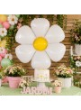 Balão Metalizado Flor Margarida Branca 71 x 71cm Flutua Gás Hélio