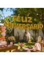 Balão Metalizado Feliz Aniversário Dourado Letras 40cm