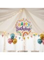 Balão Bubble Happy Birthday Colorido 18 Polegadas 45cm