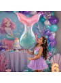 Balão Metalizado Cauda Sereia Candy Fundo Mar 33 Pol 85cm