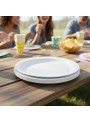 Prato de Plástico Descartável Festa Branco 21cm 10 Unidades