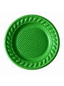 Prato de Plástico Descartável de Festa Verde 15cm 10 Unidades