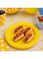 Prato de Plástico Descartável de Festa Amarelo 15cm  10 Unidades