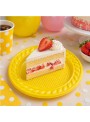 Prato de Plástico Descartável de Festa Amarelo 15cm  10 Unidades