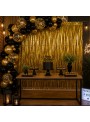 Cortina Metalizada Dourada 1m x 2m Decoração de Festa Silver Festas