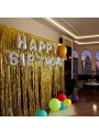 Cortina Metalizada Dourada 1m x 2m Decoração de Festa Silver Festas