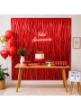 Cortina Metalizada Vermelha 1m x 2m Decoração de Festa Silver Festas