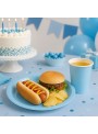 Kit Prato e Copo de Papel Descartáveis de Festa Azul Claro Silver Festas - 10 unidades de cada