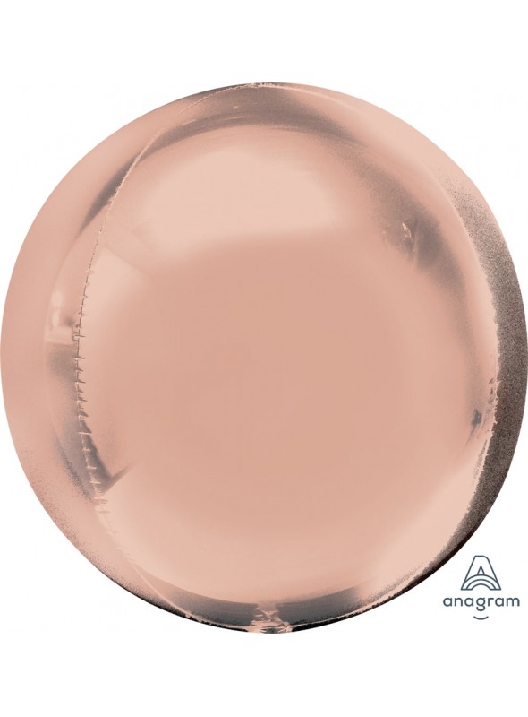 Balão Metalizado 3D Orbz Rose Gold – 1 unidade