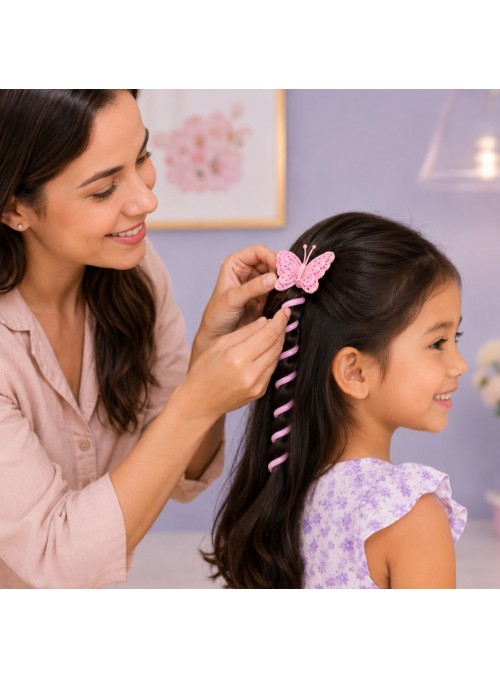Presilha Laço Espiral De Cabelo Feminino Borboleta 1 Par