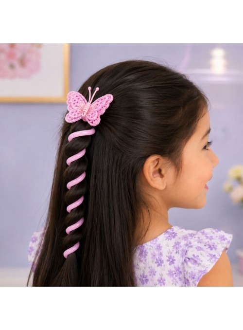 Presilha Laço Espiral De Cabelo Feminino Borboleta 1 Par