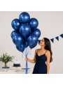 Balões de Látex Azul Safira Metálico 11 Polegadas 28cm São Roque 25 Unidades