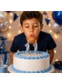 Vela de Aniversário Design Número 1 Prata Perolizada Silver Festas