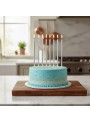 Vela de Aniversário Palito 18cm Metalizada Prata Silver Festas 8 unidades