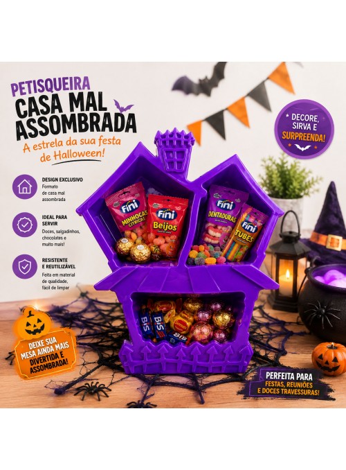 Bandeja Decorativa Casa Assombrada Decoração Halloween 31cm