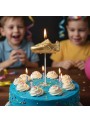 Vela De Aniversário Chuteira Dourada Para Festa Futebol 1 Un