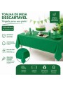 Toalha de Mesa Retangular Verde Descartáveis para Festa