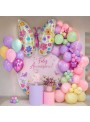 Balão Metalizado Borboleta Com Flores 91x69,5cm Festa Jardim