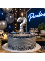 Vela de Aniversário Design Ponto de Interrogação Prata Silver Festas