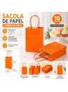Sacola De Papel Laranja 22x16,5cm 10 Unidades Lembrancinha