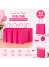 Sacola De Papel Rosa Pink 22x16,5cm 10 Unidades Lembrancinha