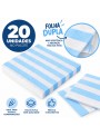 Guardanapo de Papel Listras Azul Claro 33x33cm 20 Unidades