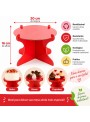 Boleira para Doces Desmontável Reutilizável Festa Vermelha 20cm